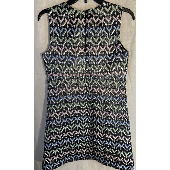 Milly NY Sleeveless Brocade Metallic Pastel Multi-Color Dress Size 4 - Picture 2 of 10